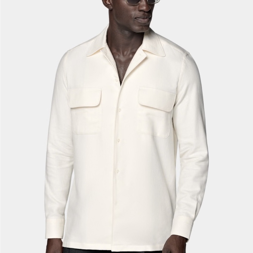 Off-White Cotton Flannel Shirt
